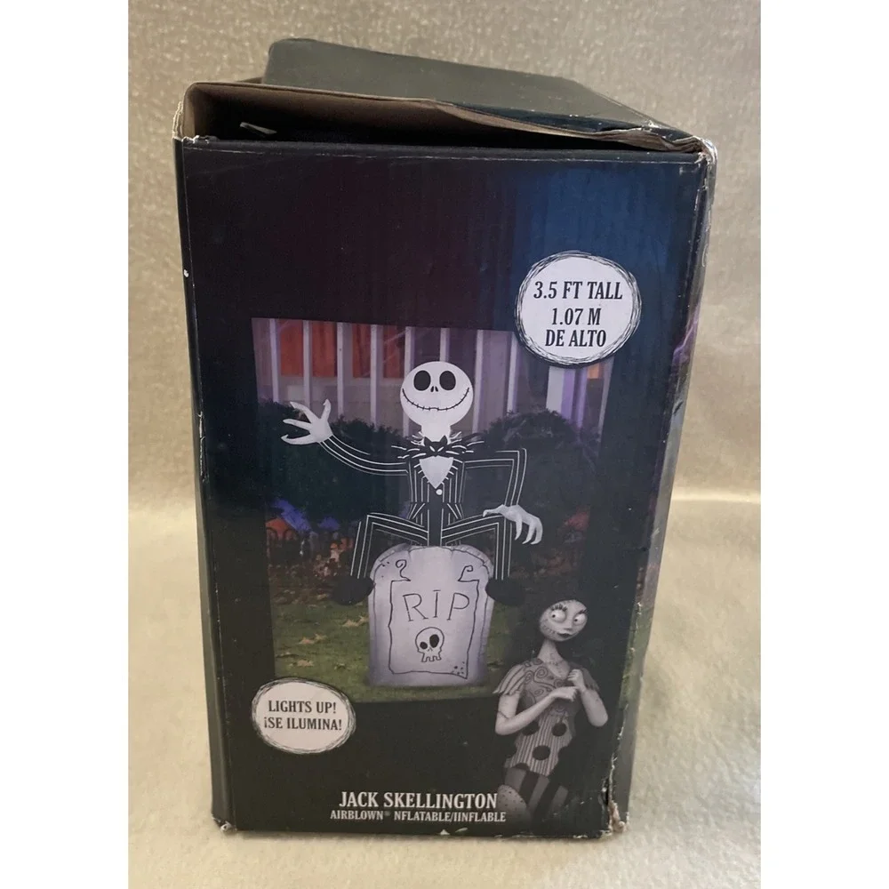 Nightmare Before Christmas Jack Skellington Tombstone Airblown Inflatable 3.5'